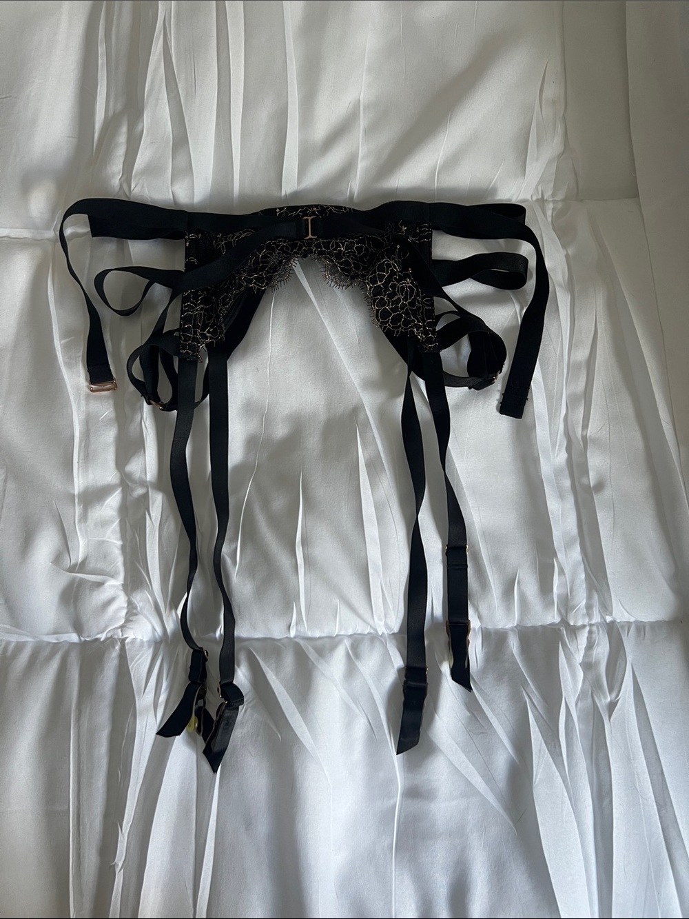 Victoria's Secret Black Strappy Lace Garter